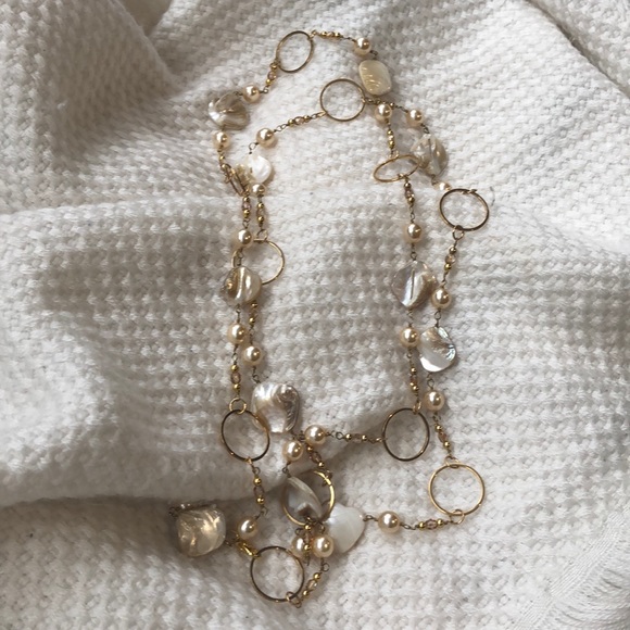 NEW Statement Sea Shell & Pearl necklace/earrings - Picture 3 of 8